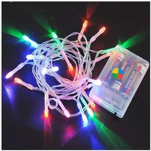 100pcs/lot Christmas Lighting Battery Operated LED Fairy Light 2M 20Leds String Flexible Tape Lamp Outdoor Garden Light in Multi