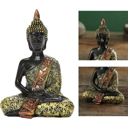 Buddha Statues Thailand Buddha Sculpture Home Decor Office Desk Ornament Hindu Siting Buddha Figurine Vintage Gift