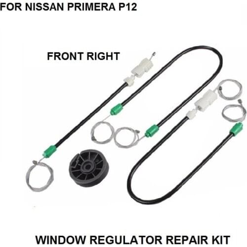 WINDOW REGULATOR REPAIR CABLES AND ROLLER FOR NISSAN PRIMERA P12 FRONT-RIGHT 2002-2015