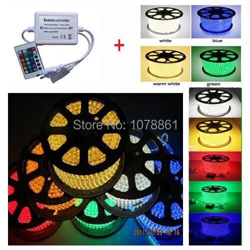 Super Popular Flexible strip tape 60LEDs/M SMD LED Strip 5050 110V 120V 130V 220V 230V 240V RGB LED Strip with Remote Controller