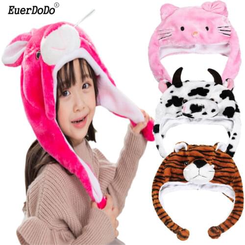 Warm Children Hat Cartoon Animal Hat For Girls Winter Boys Caps Plush Newborn Photography Props 2-12years Winter Hats
