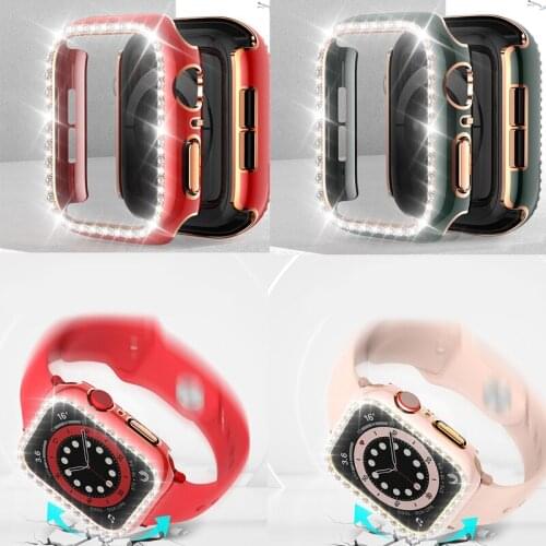 Luxury Premium Diamond Cover for Apple Watch 6 5 4 40mm 44mm Womens Jewelry Protective Case for iWatch Series 6 SE 3 42mm 38mm