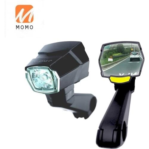 New fashion retroviseur velo bicycle rearview mirror bicycle front light used for mountain bike electric bicycle scooter light