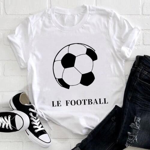 Women T-shirts Football Sports Fashion Female tee tops 90s Trend Summer Clothes for woman Graphic O-neck Tee T-Shirt female 2021