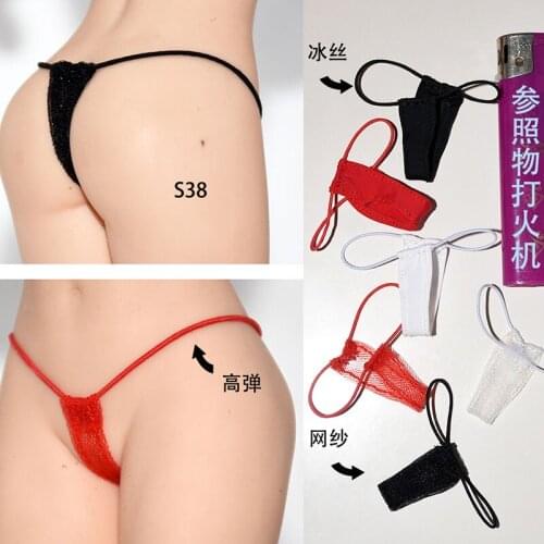1/6 Female Soldier Ice Silk Mesh Panties Thong Brief Underwear Clothes Fit 12" Female PH TBL Figure Body Toys