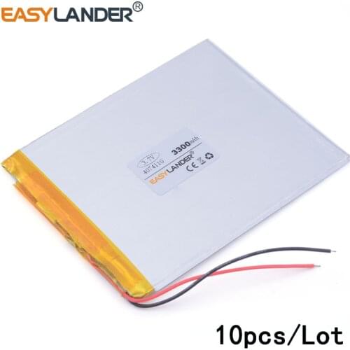 10pcs/Lot 3.7 V 4074110 3300 mah high capacity polymer lithium battery sun N70 7 inch tablet battery cell phone speaker laptop