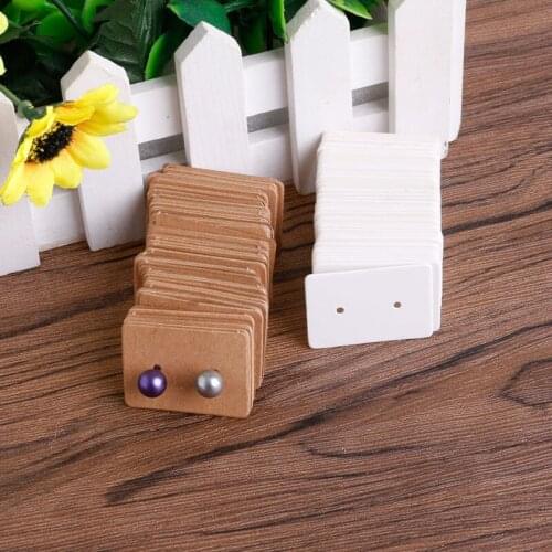 100Pcs Blank Earrings Ear Studs Display Card Hanging Tags Kraft Paper Jewelry 40GB