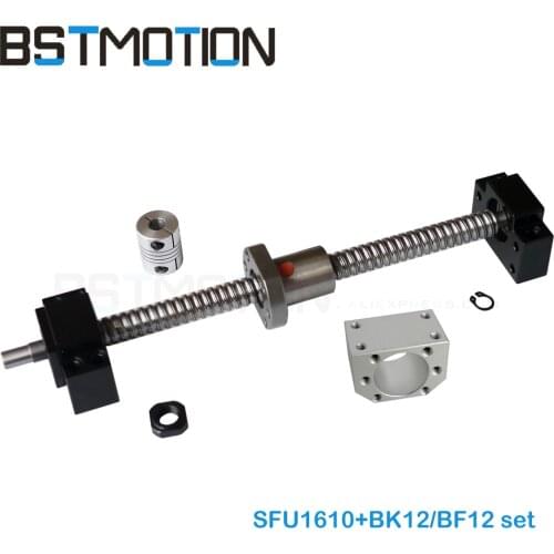 1610 Ball screw SFU1610 273mm 373mm 473mm 573mm 673mm 773mm 873mm 973mm 1073mm 1173mm+1610 Nut Bracket + BK12 BF12 + Coupling