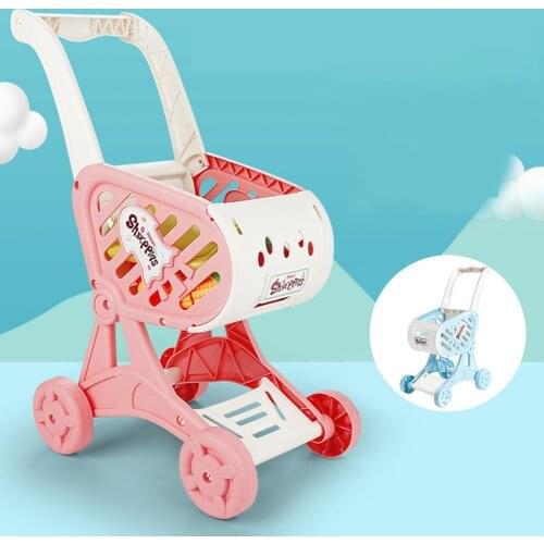 2 Colors Creative Baby Shopping Carts Toy Funny Intellectual Large Capacity Mini Supermarket Handcart for Entertainment