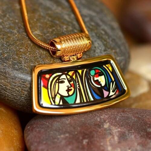 2020 new style fashion women pendnt female jewelry fan Enamel color Necklace with Colorful eyes Pendant for women