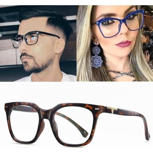 2021 Plastic Titanium Frames Computer Glasses Men Oversized Square Goggles Brand design Vintage Anti Blue Rays EyeGlasses Women