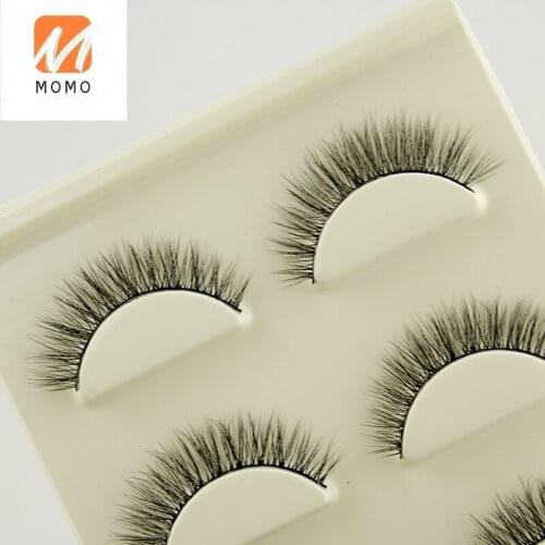 3D Three-Dimensional False Eyelashes Stickers Multi-Layer Realistic Eyelash Womens Natural Nude Makeup Invisible Black Stem