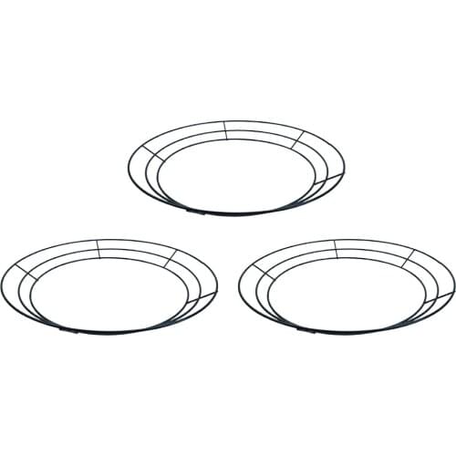 3x Metal Flower Wreath Frames Green Wreath Frame for Xmas Party