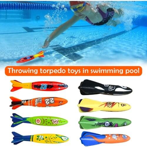 4 Pcs Kids Swimming Pool Toys Rocket Torpedo Diving Playing Summer Game for Children YH-17