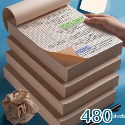 500 Sheets of Draft Paper Writing Test Notebooks Mathematical Calculation Grid Rendering Paper for Students Blank Doodle Books