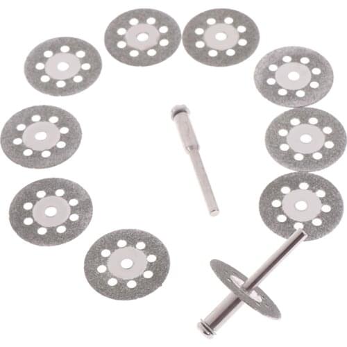 10pcs 22mm Diamond Grinding Wheel Saw Cutting Abrasive Disc+2 Pcs Mandrel For Rotary Tools Accessories Tool Set