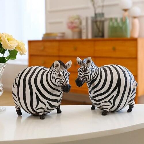 American painted zebra ornaments creative home living room porch craft small furnishings wine cabinet TV cabinet decorations