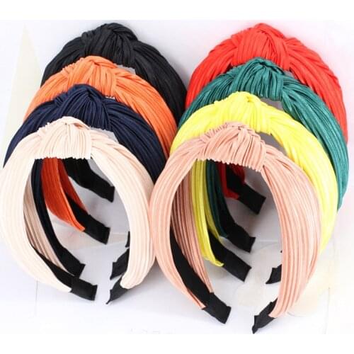 Bohemian Folding Knot Hairband Ladies ethnic bright color Knotted Hairband customized Hair Accessories