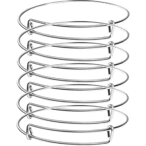 Wholesale 10pcs Stainless Steel Expandable Bangle Bracelets Adjustable Wire Blank Bracelets for Jewelry Making 3 Colors