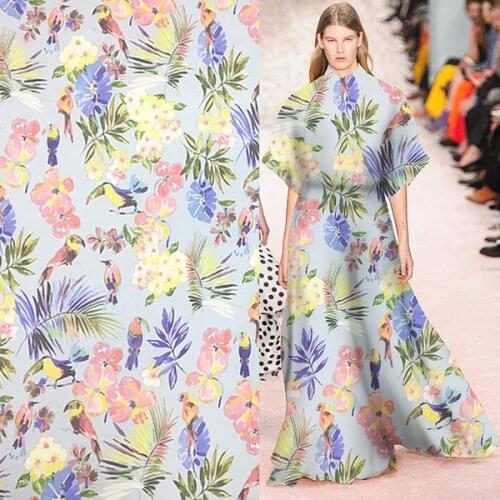 Floral and animal print design pure silk crinkle georgette gauze silk fabric,SCG632