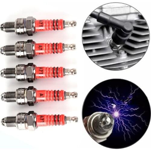 D8TJC A7TC Pack of 1 Racing 3 Electrode Spark Plug D8TJC for 50cc 70cc 90cc 10cc125cc dirtbikes ATVs Cubs HONDA CRF50 DAX