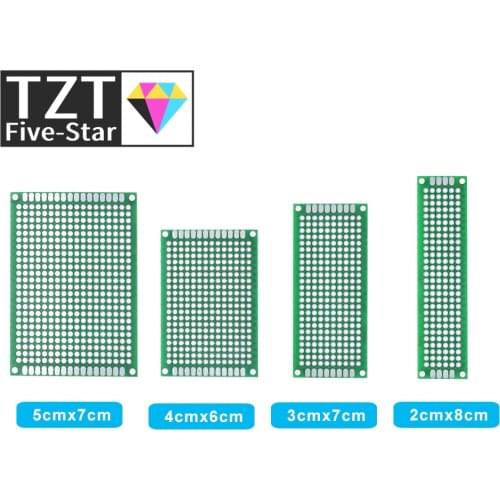 Dropshipping 4pcs 5x7 4x6 3x7 2x8cm double Side Copper prototype pcb Universal Board Fiberglass board for Arduino