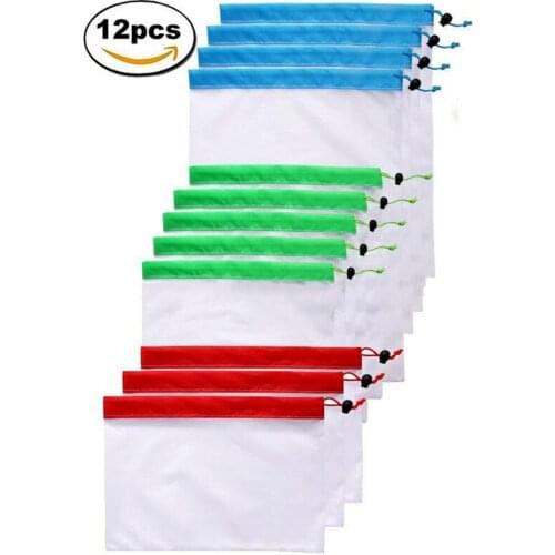 Eco-reusable Mesh Drawstring Bag Vegetable and Fruit Toys Grocery Storage Bag Hot