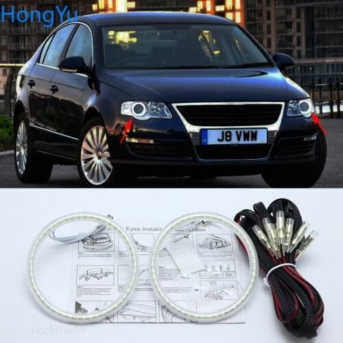 For Volkswagen VW Passat B6 Magotan Halogen Headlight 2006-2010 3528 SMD led Angel Eyes kit daytime running light DRL