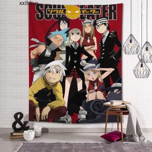 Custom Tapestry Anime SOUL EATER Printed Large Wall Tapestries Hippie Wall Hanging Bohemian Wall Art Decoration Room Decor