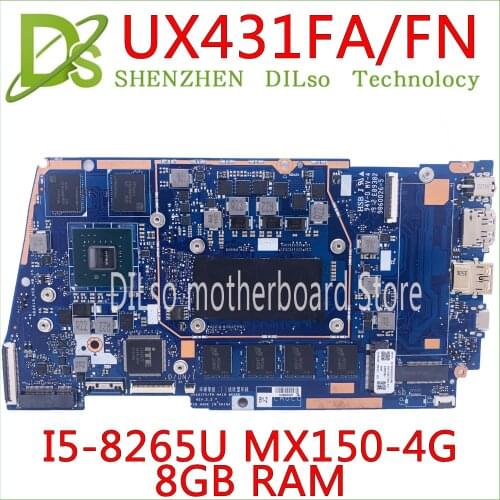 KEFU UX431FA/FN Motherboard For ASUS ZenBook UX431FAC UX431FN UX431F X431FA Laptop Motherboard I5-8265U 8GB MX150-4G 100% Test
