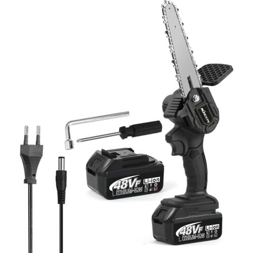 KKmoon 6 Inch Electric Infinitely Variable Speeds Pruning Saws Rechargeable Small Wood Spliting Brush Chainsaw Woodworking Tool