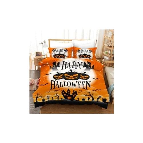 3D Printed Bedding Set Halloween Style Duvet Cover Quilt Cover Pillowcase Decor Bedclothes Single Double Full Queen King Size