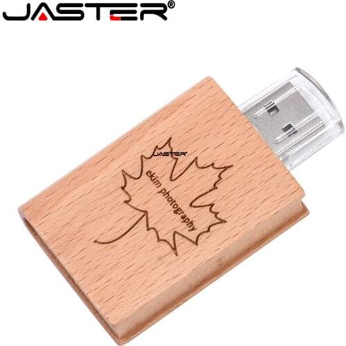JASTER custom print logo Natural Wooden Book 8GB 16GB usb flash drive 32gb 64gb pendrive