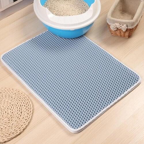 Unique Waterproof Pet Cat Litter Mat Double-Layer EVA Cats Mat Bottom Non-slip Pet Litter Cat Mat Layer Pet Litter Catcher Mat