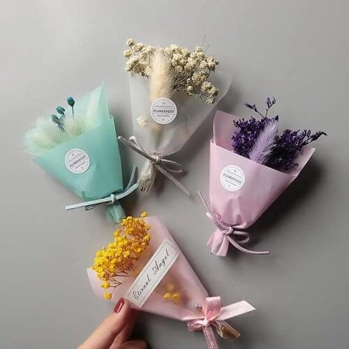 Creative Dried Flower Bouquet Fridge Magnet Sticker Covering Side Decoration Holding Flowers Home Decor Message Stickers Flower