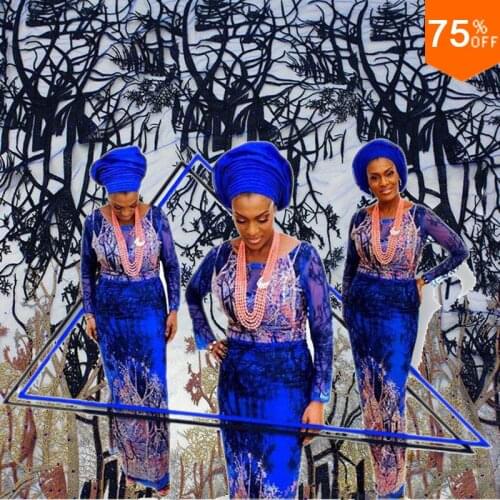 5 yards Royal Blue most high level expensive lace fabric high quality swiss voile laces switzerland telas for wedding for party