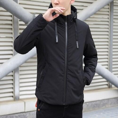 Thick Warm Male Jacket Autumn Fashion Loose Mid-length Hooded Cotton Coat Jacket Winter Mens Tooling Style Handsome Jacket