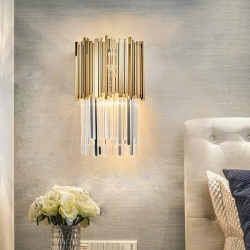 Led e14 Nordic Iron Crystal Designer LED Lamp LED Light Wall lamp Wall Light Wall Sconce For Bar Store Foyer Bedroom