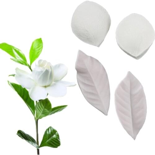 Gardenia Petals & Leaf Molds Fondant Cakes Decorating Tools Silicone Molds Sugarcraft Chocolate Baking Tools Cakes Gumpaste Form