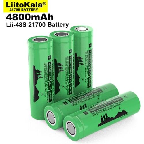 10-30PCS LiitoKala Lii-48S 3.7V 4800mAh li-lon Rechargeable Battery 9.6A Power 2C Rate Discharge Ternary Lithium Batteries