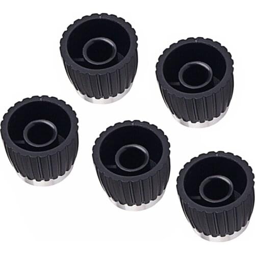 MagiDeal 5pcs Plastic Guitar AMP Amplifier Knobs With Silver Cap