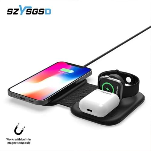 Magnetic Wireless Duo Charger For Magnet Apple iPhone 12 Mini Pro 11 Pro X XS Max Fast Charging Pad For Airpods Pro Watch 6 5 4