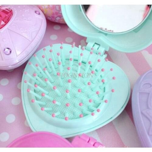 Small mirror Love mirror comb girl soft girl airbag comb child portable small comb magic mirror