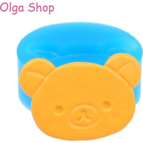 QYL071 The Bear Head Shaped Cookie Silicone Mold Decoration Mold Scrapbooking Mold (Clay Resin Wax Epoxy Paste Fondant)