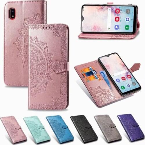 Fashion Embossed Datura Flower Pattern Leather Wallet Phone Case for Samsung S21 Card Slot Stand Cover for Samsung A41 M31 A30S