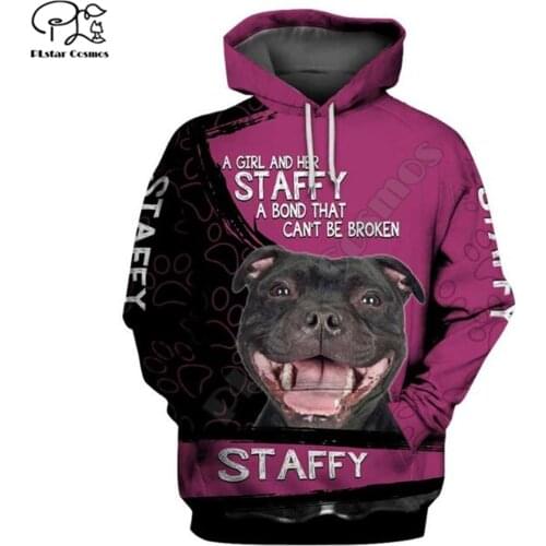 PLstar Cosmos Mens for women funny jacket Staffy dog hoodies 3D printed Hoodie Casual animal zip hoodies Streetwear Dropshipping