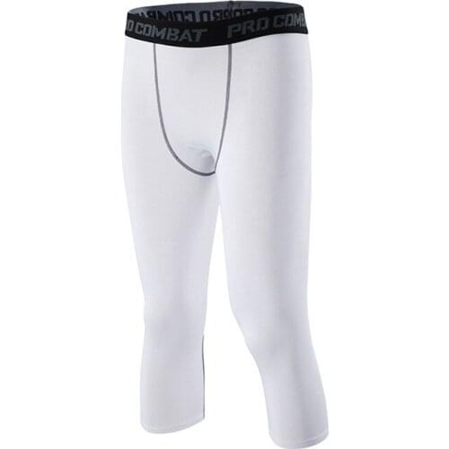 Four Seasons New Outdoor Fitness Running Tight Cropped Pants Sportswear Quick-drying Compression Close-fitting Leggings Men