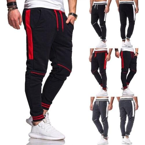 New Mens Fashion Stitching Tether Belt Sports Casual Trousers Mid-waist Loose-fitting Outdoor Sports Dropshipping S-XXL