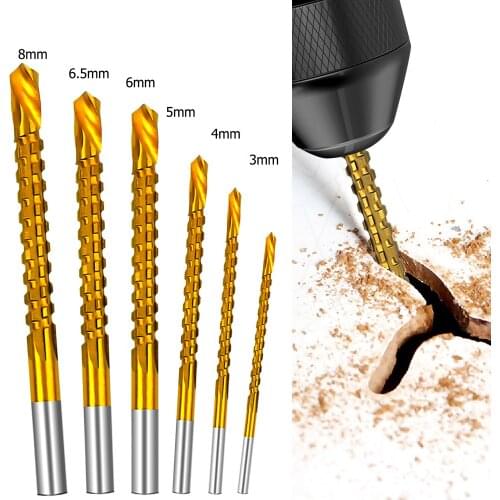 6pcs/lot Cobalt Drill Bit Set Spiral Screw Metric Composite Tap Drill Bit Tap Twist Drill Bit Set for Cutting Drilling Polishing