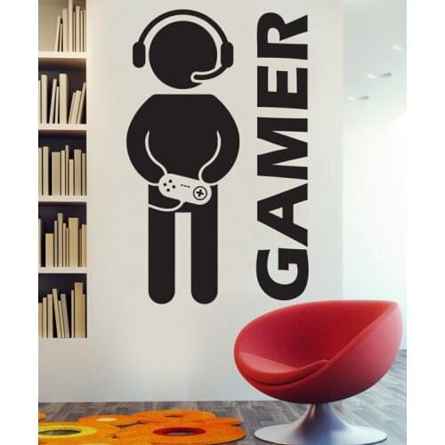 Wall Decal Gaming Joystick Joypad Video Game Gamer Vinyl Decal Removable Home Decor pinturas murais D044